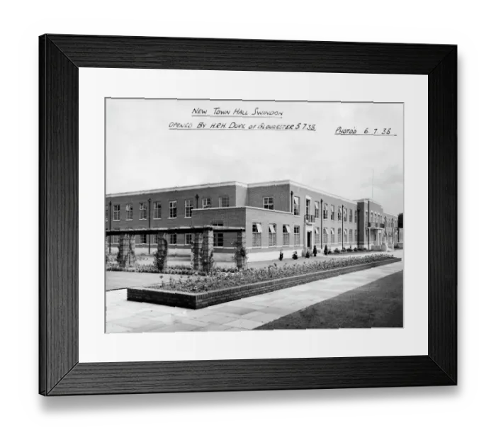 Framed Print : New Town Hall, Swindon 1938