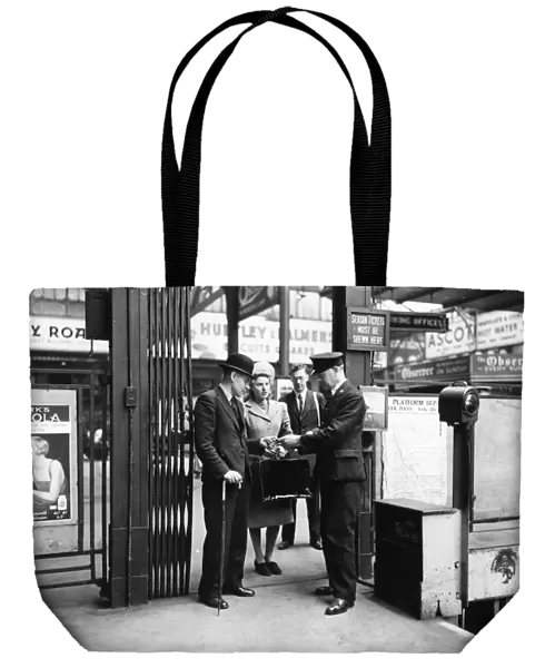 Ticket barrier at Paddington Station, London, c. 1940