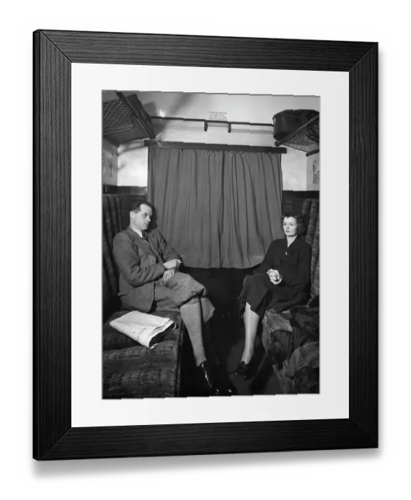 Framed Print : Publicity shot of couple in carriage, 1930s
