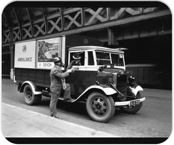 GWR parcel van converted into an ambulance, 1940