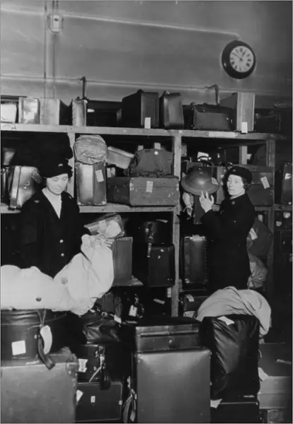Women porters working in the left luggage office at Paddington station, during WWII