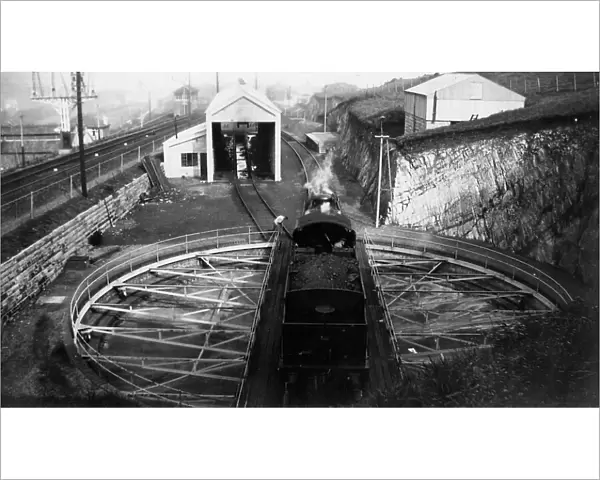 Turntable at Ifracombe Engine Shed, Devon, 1950s