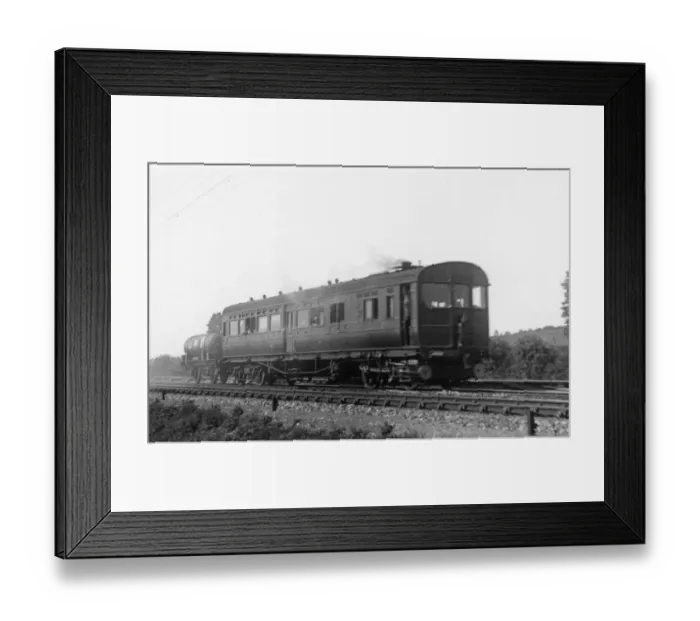 Framed Print : Steam Rail Motor, no 74, with gas tank on tow Framed Print : Steam Rail Motor, no 74, with gas tank on tow