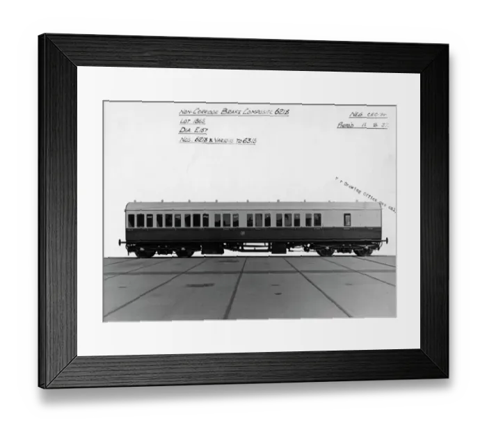 Framed Print : Non corridor brake composite carriage, no. 6218 Framed Print : Non corridor brake composite carriage, no. 6218