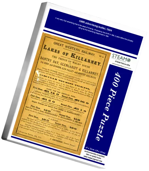 GWR advertising leaflet, 1884
