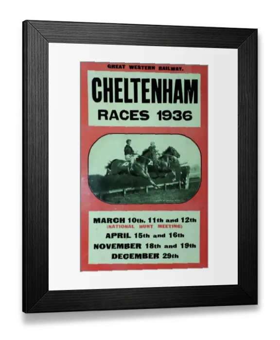 Framed Print : Poster for Cheltenham Races, 1936