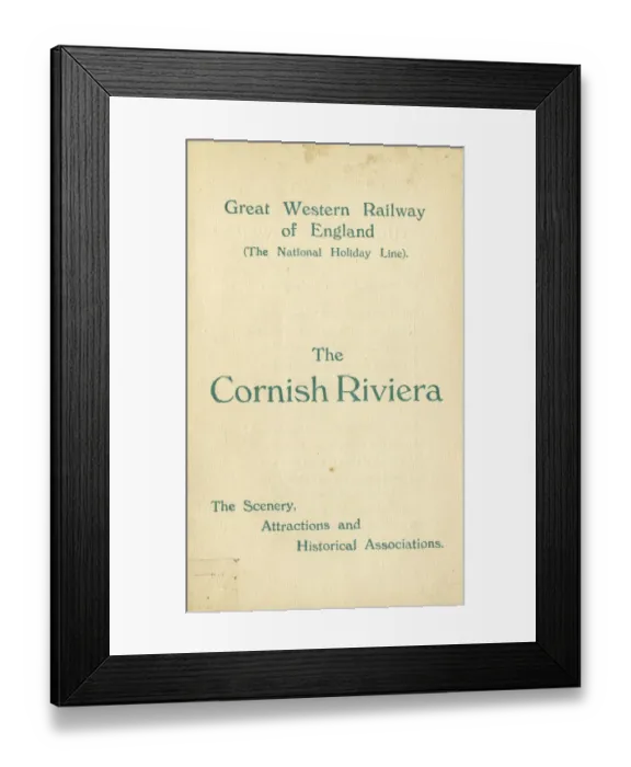 Framed Print : Guide book for The Cornish Riviera, 1914