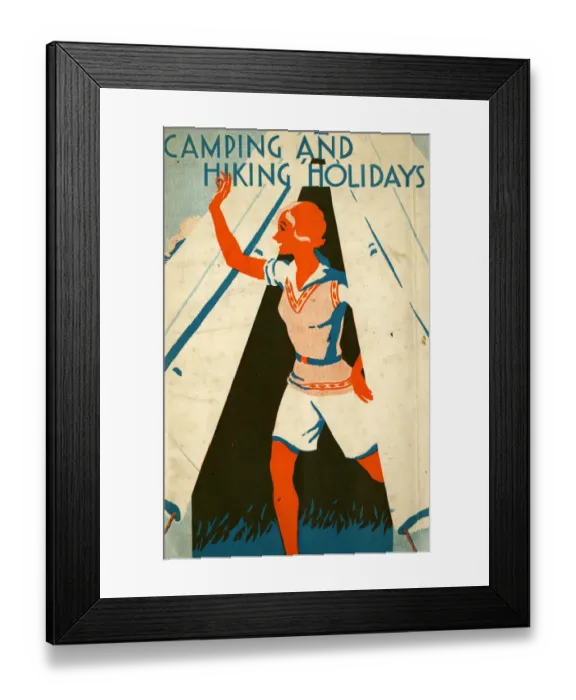Framed Print : Front cover of the book Camping and Hiking Holidays, 1933 Framed Print : Front cover of the book Camping and Hiking Holidays, 1933