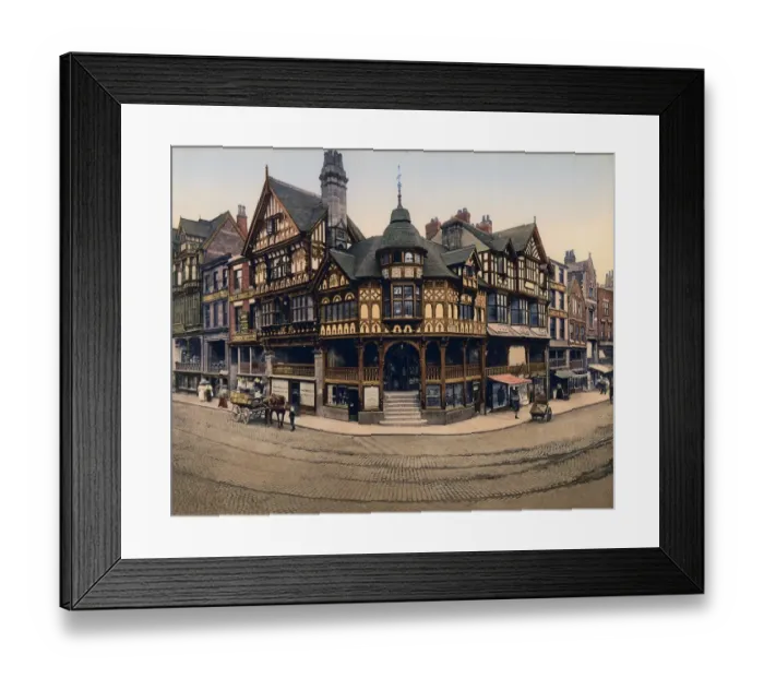 Framed Print : Eastgate Street, Chester, c1890s Framed Print : Eastgate Street, Chester, c1890s