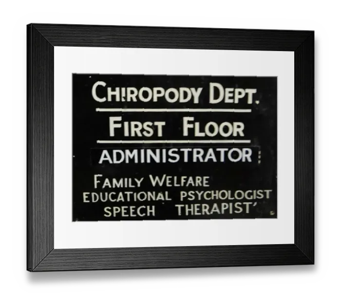 Framed Print : Swindon Medical Fund Society departments board Framed Print : Swindon Medical Fund Society departments board