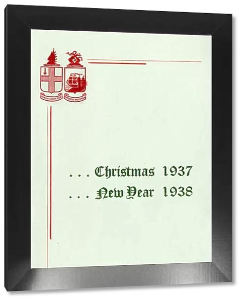 Christmas card from Newport Superintendents Office, 1937
