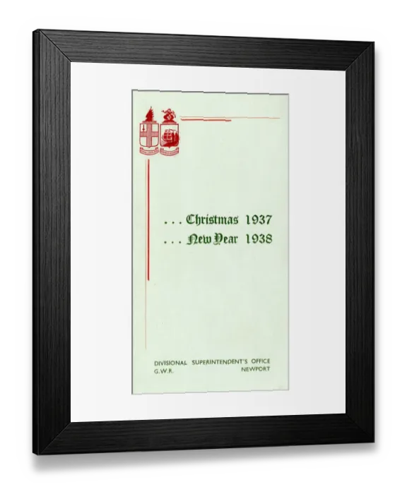 Framed Print : Christmas card from Newport Superintendents Office, 1937 Framed Print : Christmas card from Newport Superintendents Office, 1937