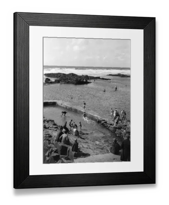 Framed Print : Summerleaze Bathing Pool, Bude, August 1930 Framed Print : Summerleaze Bathing Pool, Bude, August 1930