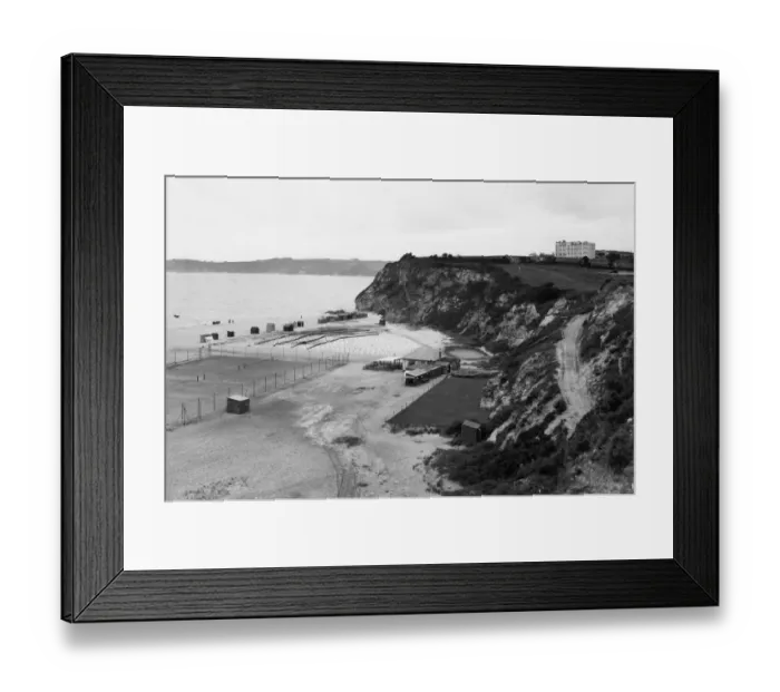 Framed Print : Crinnis Beach at Carlyon Bay, Cornwall, c. 1930 Framed Print : Crinnis Beach at Carlyon Bay, Cornwall, c. 1930