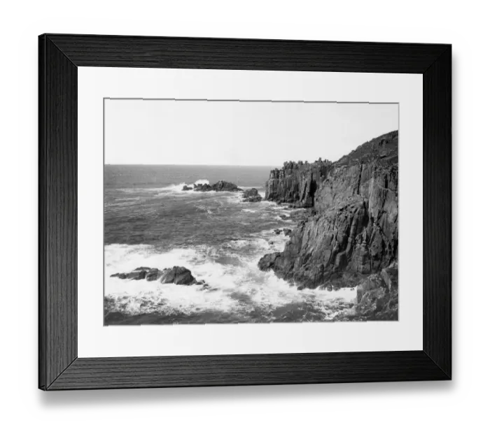Framed Print : Lands End, Cornwall, February 1924