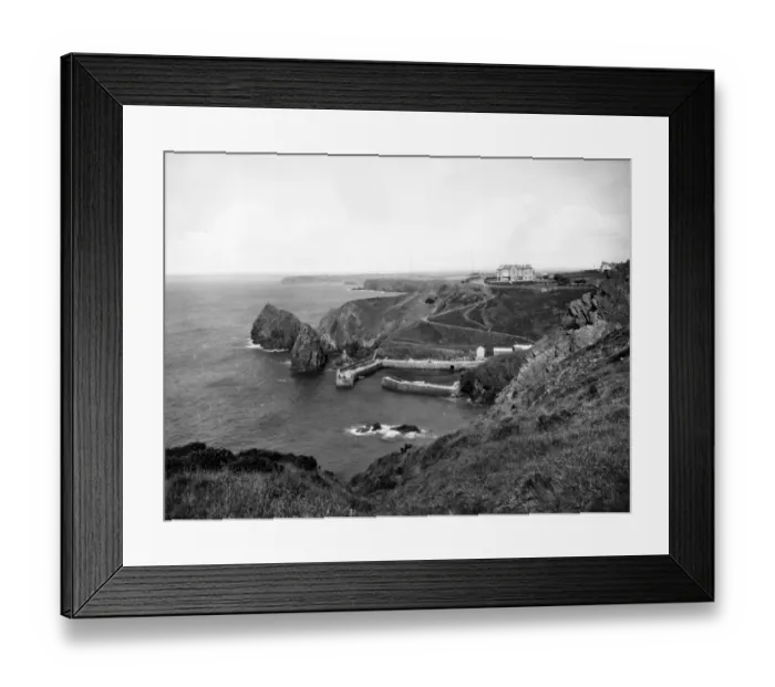 Framed Print : Mullion Cove, Cornwall, August 1928 Framed Print : Mullion Cove, Cornwall, August 1928
