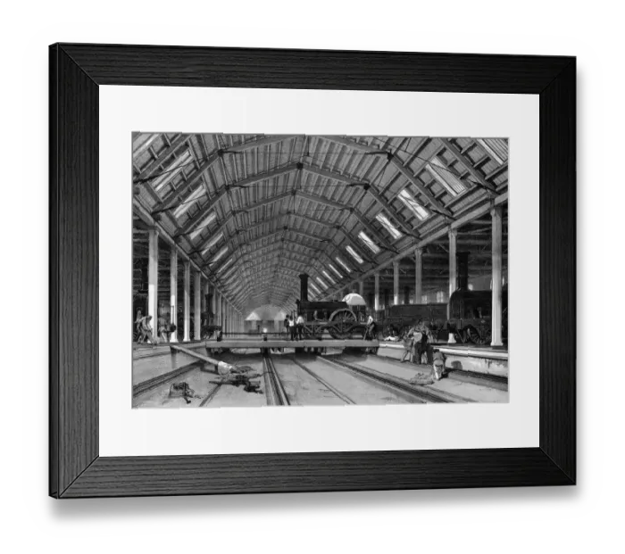 Framed Print : Swindon Engine Shed by J C Bourne, 1846 Framed Print : Swindon Engine Shed by J C Bourne, 1846