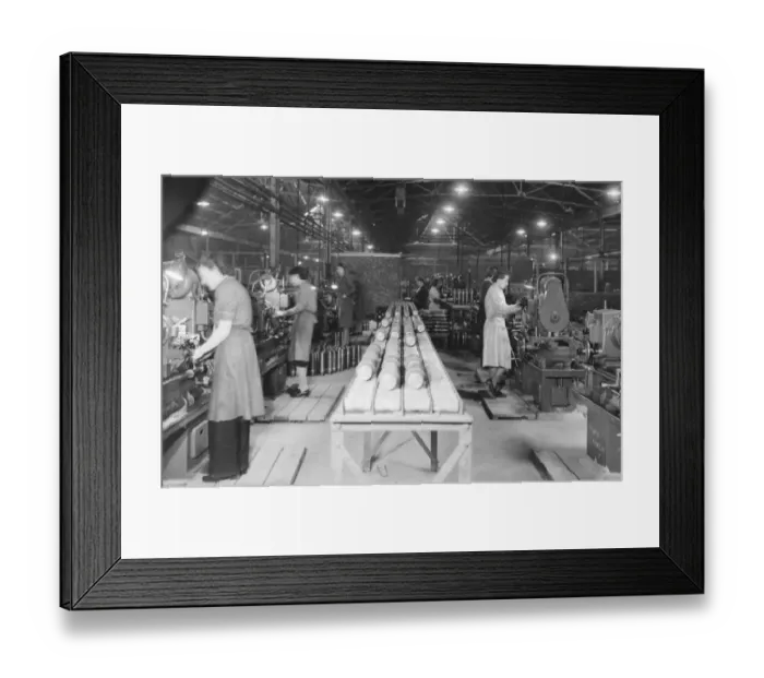 Framed Print : Production line for wartime shells in No. 24 Shop, Swindon Works, 1942 Framed Print : Production line for wartime shells in No. 24 Shop, Swindon Works, 1942