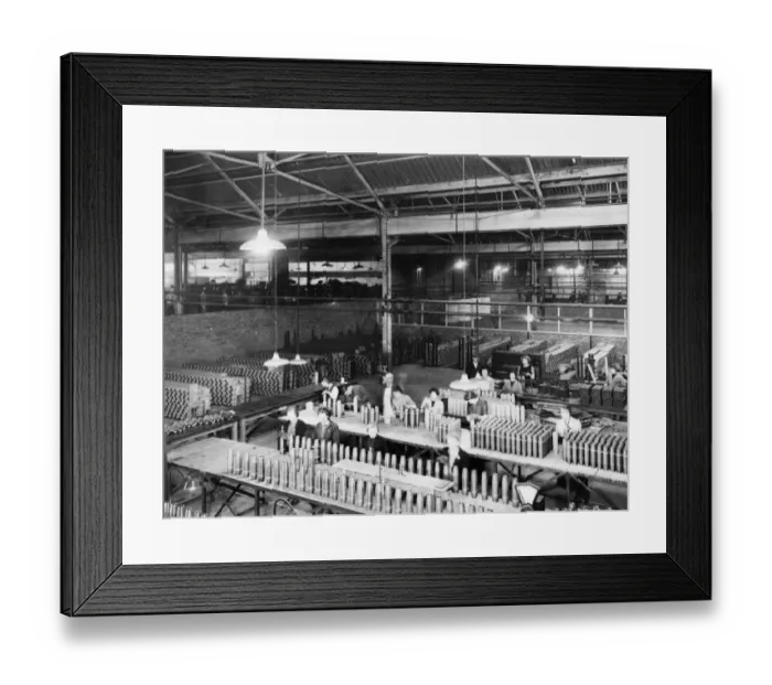 Framed Print : Shell production for World War 2 in 24F shop at Swindon Works, 1942 Framed Print : Shell production for World War 2 in 24F shop at Swindon Works, 1942