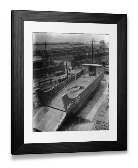 Framed Print : Motor landing craft built by the GWR at Swindon Works, 1942