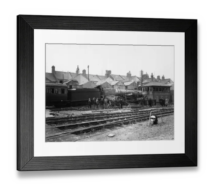 Framed Print : Bomb damage to Bowden Hall locomotive at Keyham Station, 1941 Framed Print : Bomb damage to Bowden Hall locomotive at Keyham Station, 1941