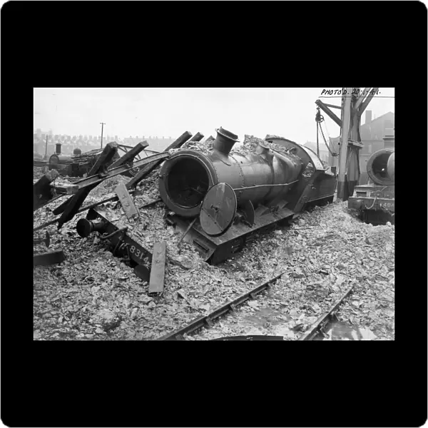 Mogul locomotive No. 8314 with bomb damage in 1941