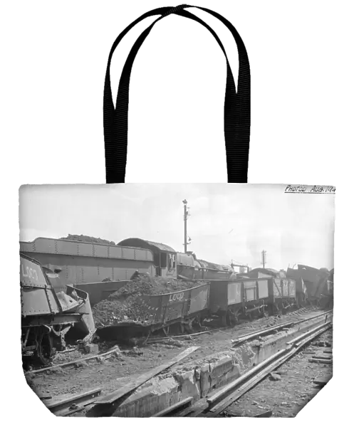Air raid damage to goods wagons at Newton Abbot Station in 1940