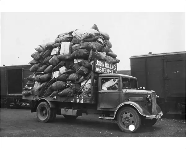 Van loaded with waste paper from the General Stores at Swindon Works, 1941