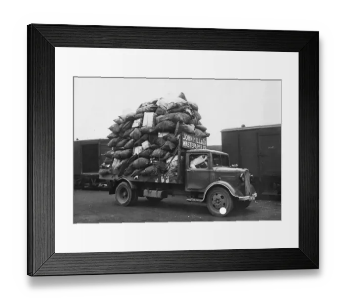 Framed Print : Van loaded with waste paper from the General Stores at Swindon Works, 1941 Framed Print : Van loaded with waste paper from the General Stores at Swindon Works, 1941