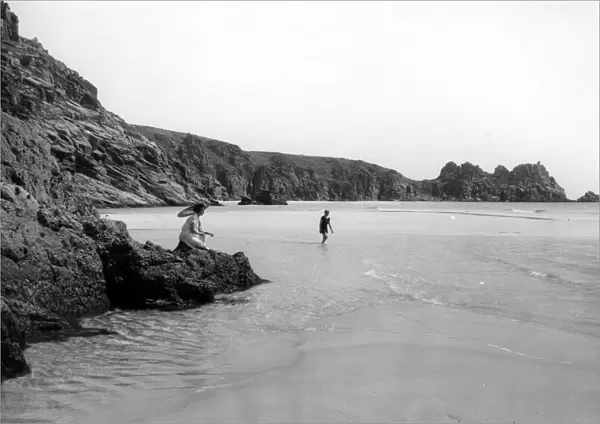 Porthcurno Beach, Cornwall, August 1928