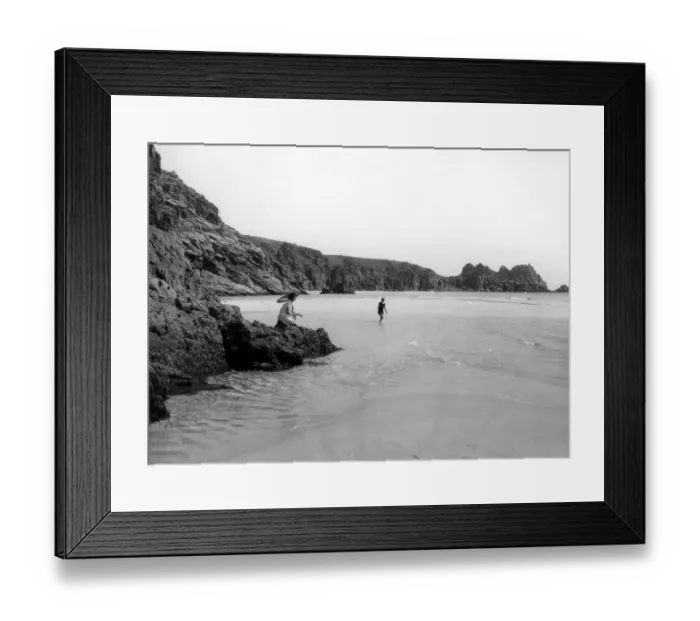 Framed Print : Porthcurno Beach, Cornwall, August 1928 Framed Print : Porthcurno Beach, Cornwall, August 1928