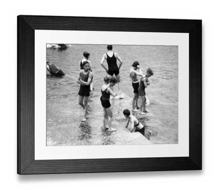 Framed Print : Group of Swimmers, Cornwall, 1931 Framed Print : Group of Swimmers, Cornwall, 1931