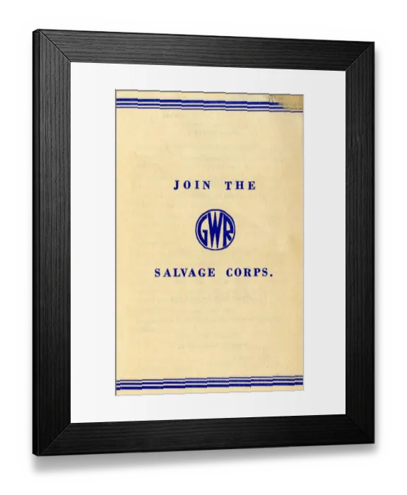 Framed Print : GWR Salvage Corps leaflet, 1940 Framed Print : GWR Salvage Corps leaflet, 1940