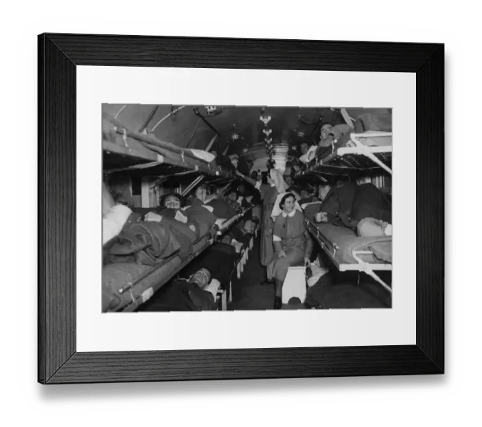Framed Print : Railway carriage converted to an ambulance ward car, c1939 Framed Print : Railway carriage converted to an ambulance ward car, c1939