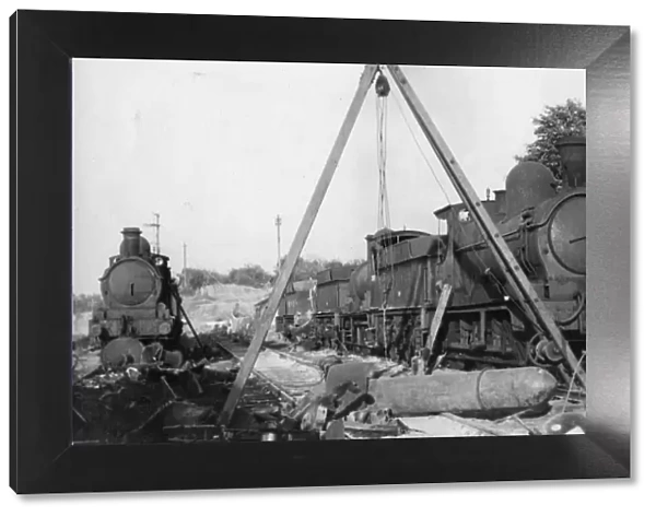 0-6-0 Dean Goods locomotives No s. 2479, 2576, 2425 and 2399 in the process of being scrapped, c. 1949