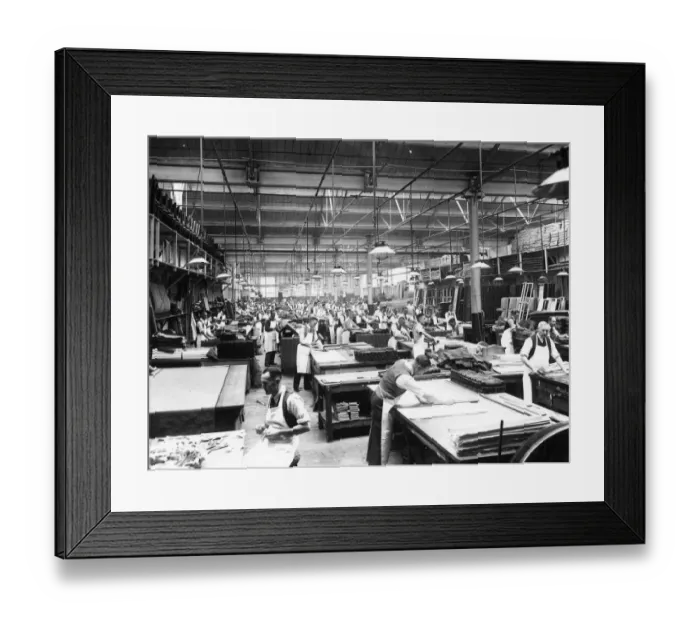 Framed Print : No. 9 Carriage Trimming Shop, October 1937