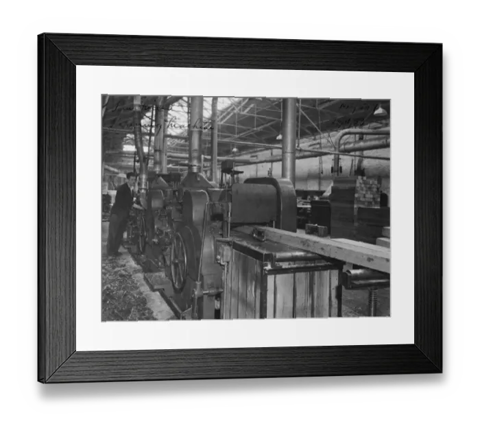 Framed Print : Timber planing at the sawmill, 1953