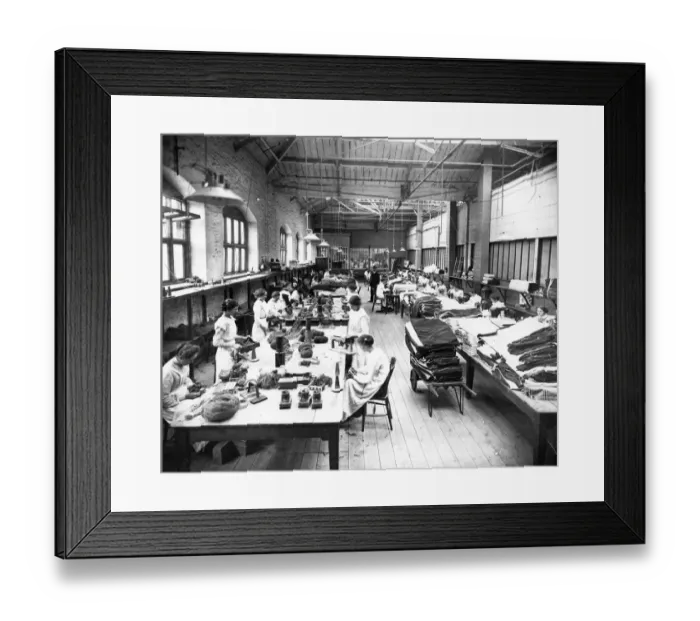 Framed Print : No 9 Shop, Sewing Room, August 1914