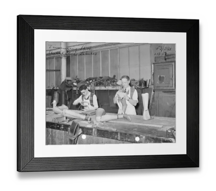 Framed Print : Making artificial limbs, No 9 Shop, 1953 Framed Print : Making artificial limbs, No 9 Shop, 1953