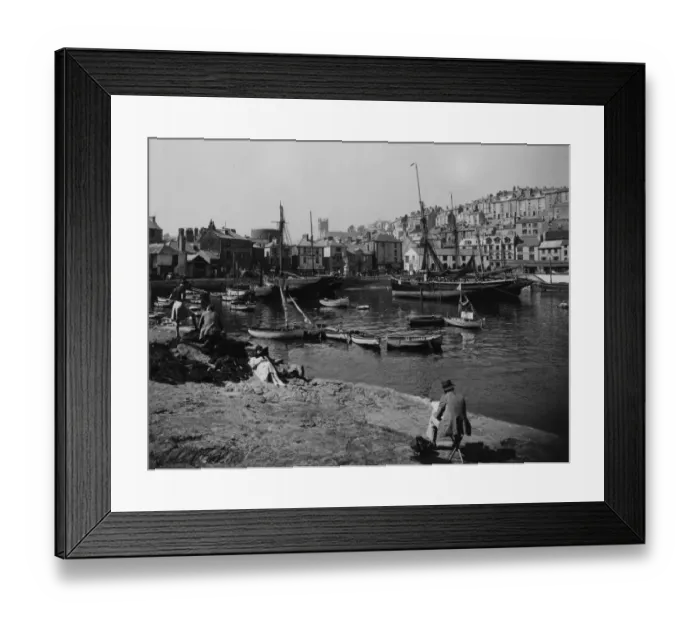 Framed Print : Brixham Harbour and town, Devon, c. 1930s