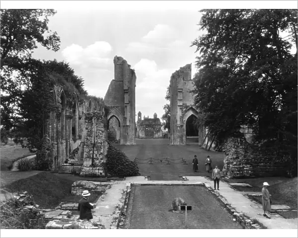 Glastonbury Abbey, Somerset, August 1927