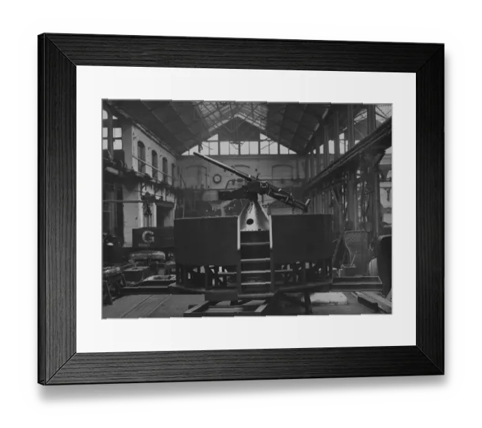 Framed Print : Nordenfelt anti-aircraft gun in V Shop, Swindon Works c. 1915 Framed Print : Nordenfelt anti-aircraft gun in V Shop, Swindon Works c. 1915