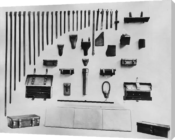 Leatherwork for howitzers and 8 pdr guns, made at Swindon Works, c. 1915