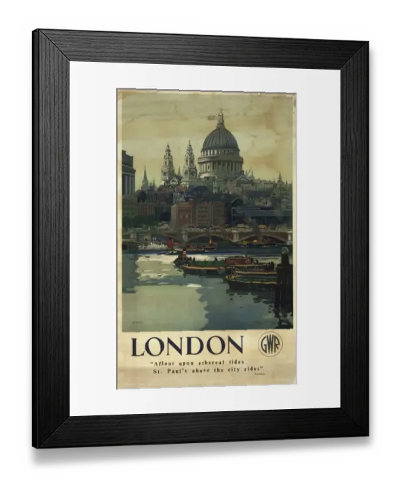 Framed Print : GWR Publicity Poster, London, 1946