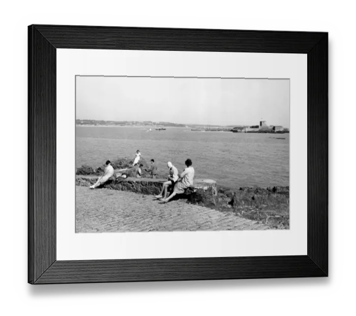 Framed Print : St Aubins Bay and Fort, Jersey, August 1934