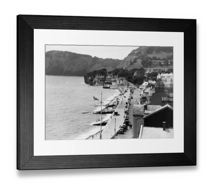 Framed Print : Overview of The Promenade at Sidmouth, Devon, August 1931