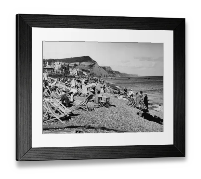 Framed Print : On the Beach at Sidmouth, Devon, August 1936