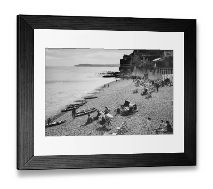 Framed Print : The West End of Sidmouth Beach, Devon, August 1936 Framed Print : The West End of Sidmouth Beach, Devon, August 1936