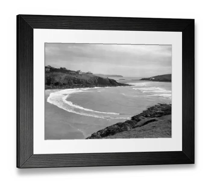 Framed Print : Bigbury-on-Sea & Burgh Island from Challaborough Cove, August 1928 Framed Print : Bigbury-on-Sea & Burgh Island from Challaborough Cove, August 1928
