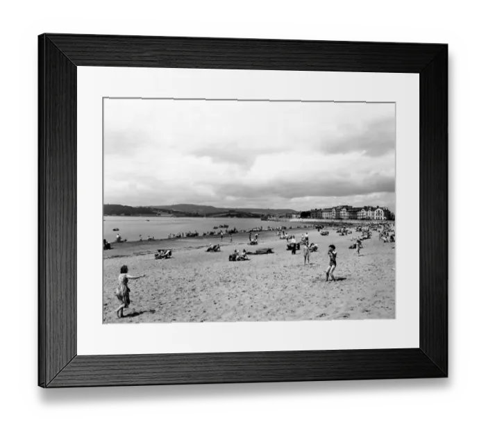 Framed Print : Exmouth Beach, Devon, July 1950 Framed Print : Exmouth Beach, Devon, July 1950